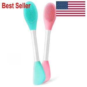 2-in-1 Silicone Facial Cleansing Brush Manual Exfoliating Massaging Tool
